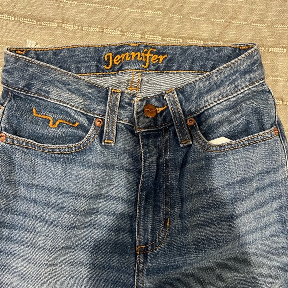 Jennifer Kimes Blue Flared Wide-Leg Jeans 000/32 - Picture 3 of 8